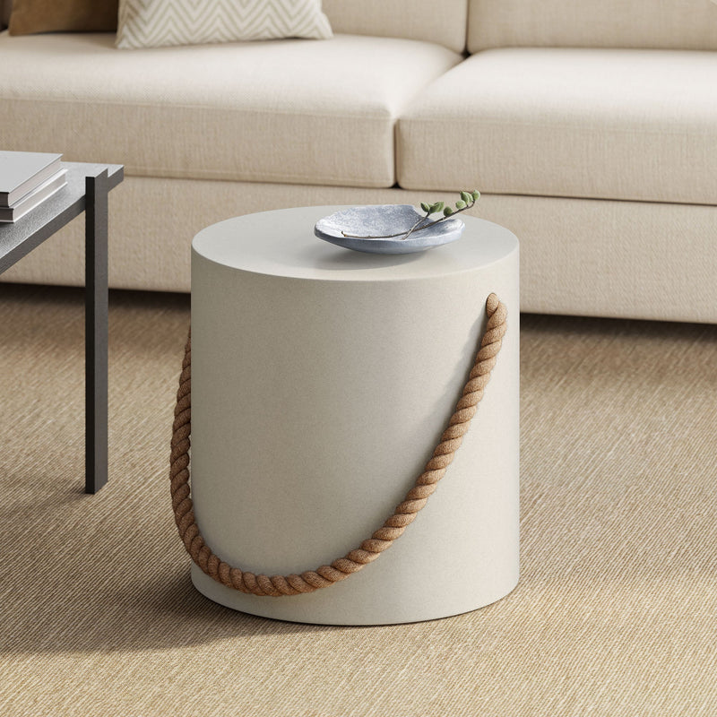 Isera Indoor - Outdoor Patio Rope Concrete Side Table Stool by Modway, photo 6 of 9