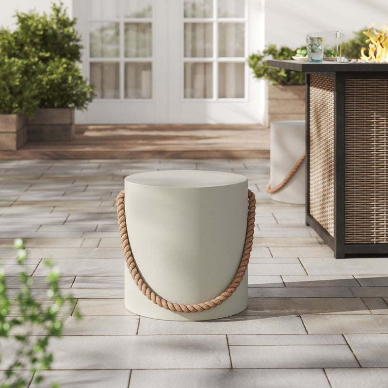 Isera Indoor - Outdoor Patio Rope Concrete Side Table Stool by Modway, photo 7 of 9