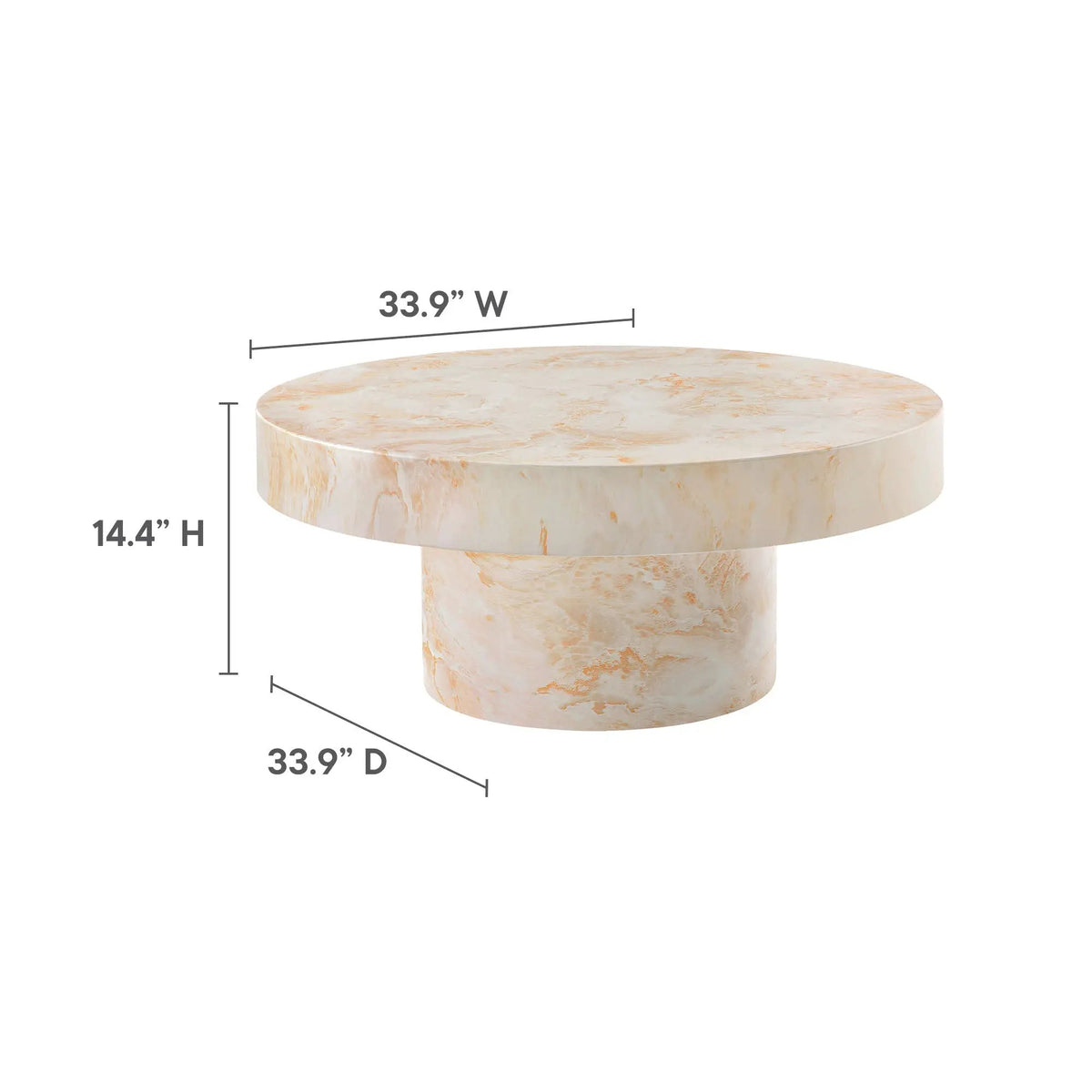 Alora Indoor - Outdoor Patio Concrete Round Coffee Table by Modway by HouseOfZazla