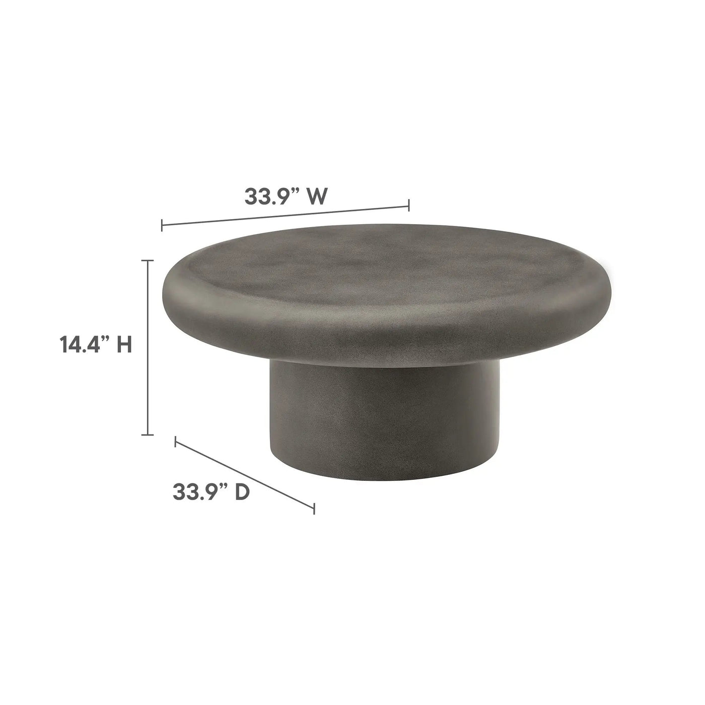 Argos Indoor-Outdoor Patio Concrete Round Coffee Table by Modway by HouseOfZazla