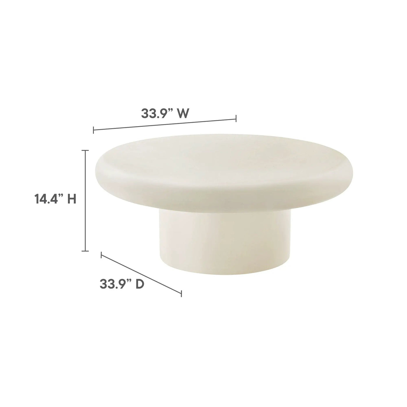 Argos Indoor-Outdoor Patio Concrete Round Coffee Table by Modway by HouseOfZazla