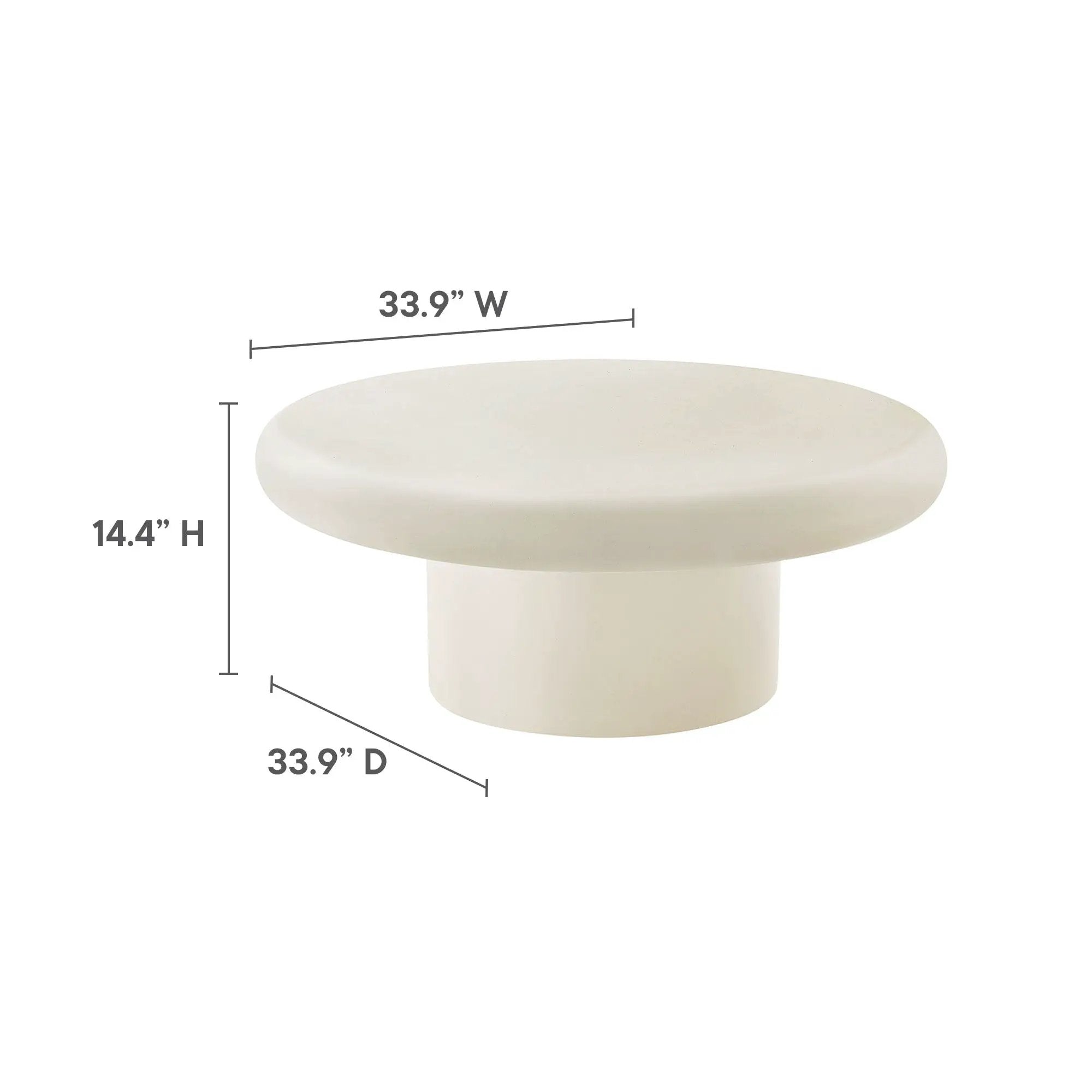 Argos Indoor-Outdoor Patio Concrete Round Coffee Table by Modway by HouseOfZazla