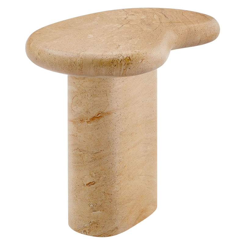 Elowen Indoor Outdoor Patio Textured Faux Travertine Side Table by HouseOfZazla