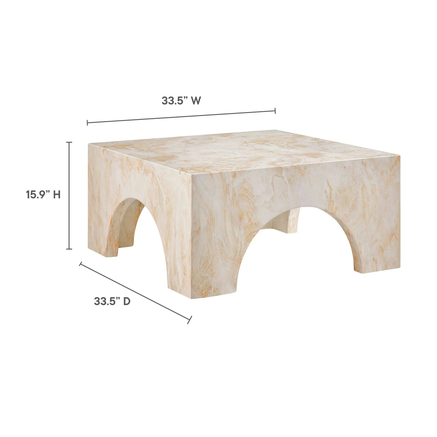 Valen Indoor - Outdoor Patio Arched Concrete Coffee Table by Modway by HouseOfZazla