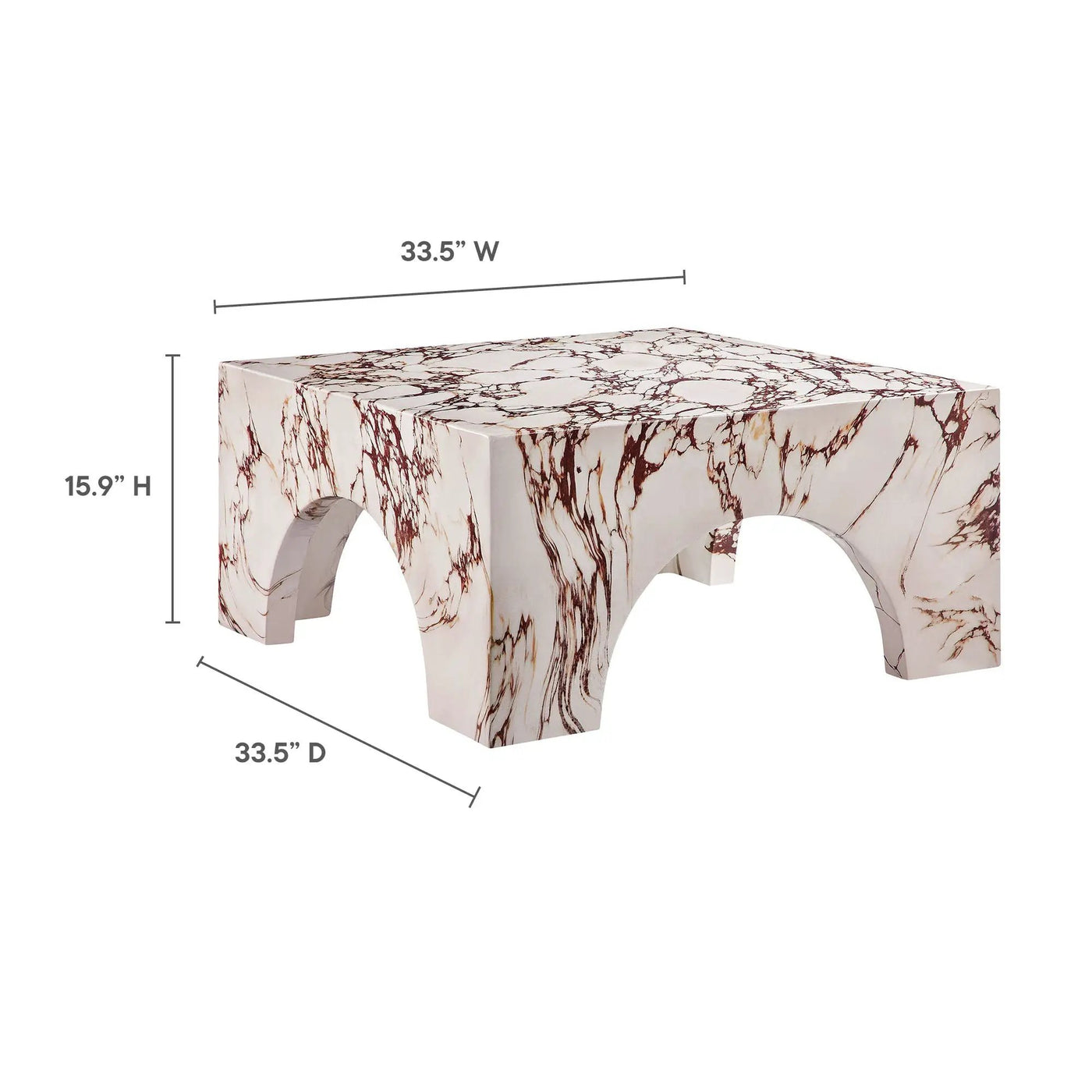 Valen Indoor - Outdoor Patio Arched Concrete Coffee Table by Modway by HouseOfZazla