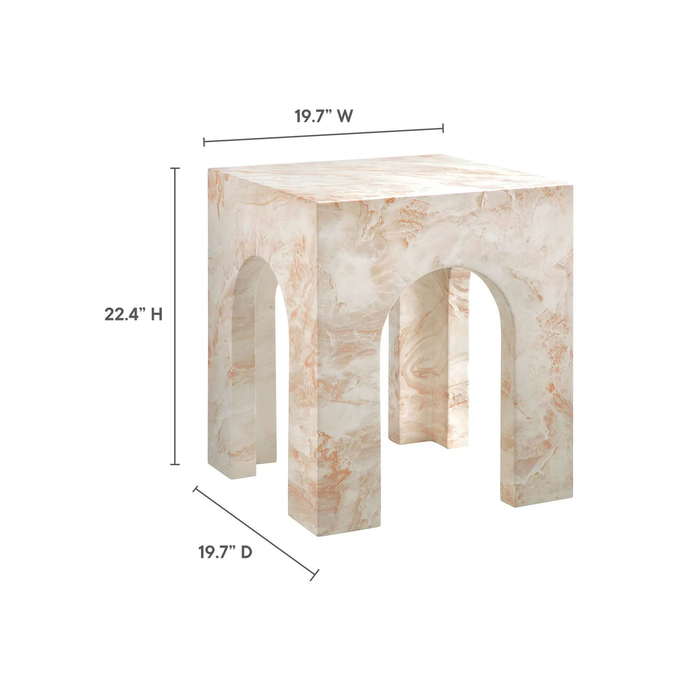 Valen Square Indoor-Outdoor Patio Arched Concrete Side Table by Modway by HouseOfZazla