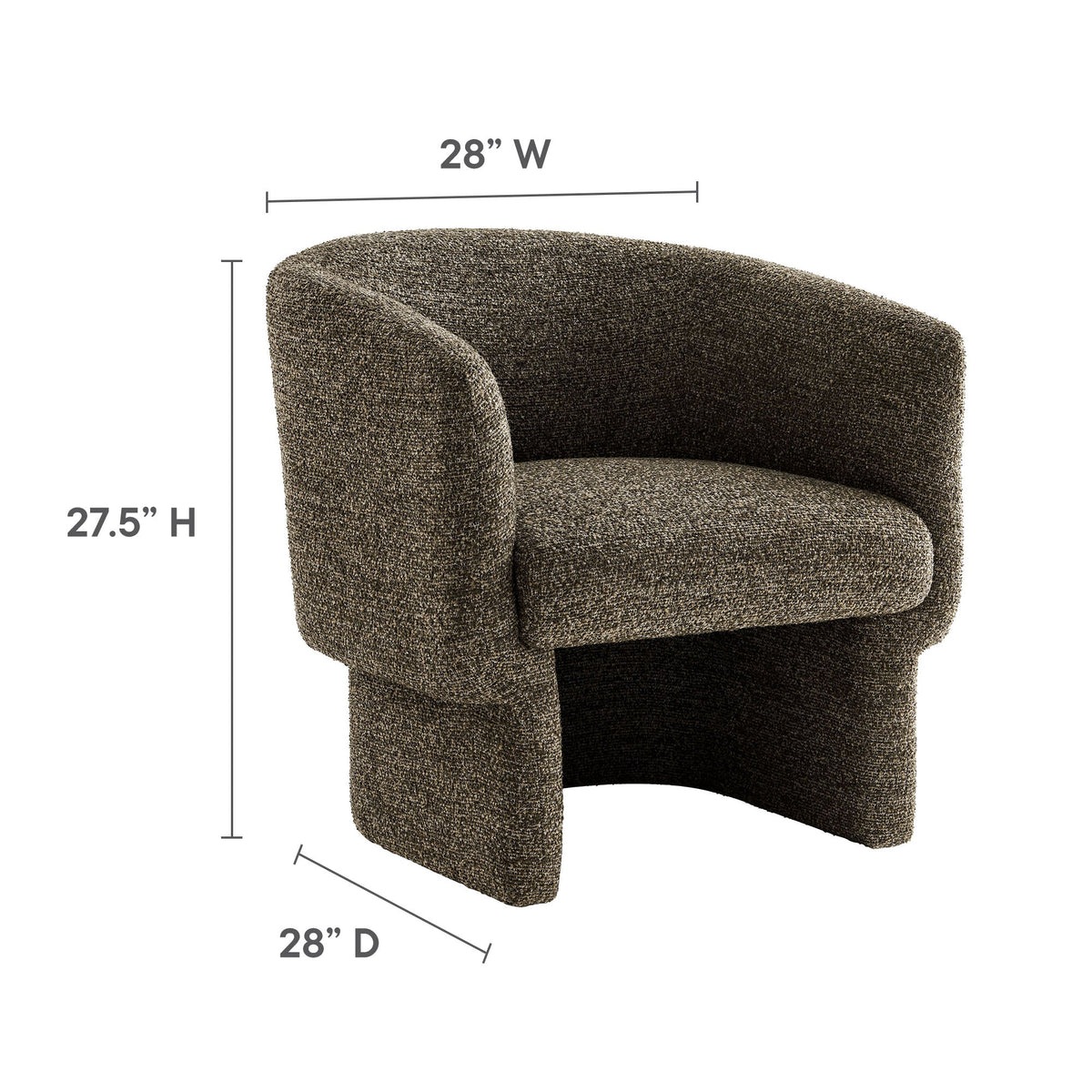 Muse Boucle Fabric Barrel Accent Chair by Modway, photo 2 of 36