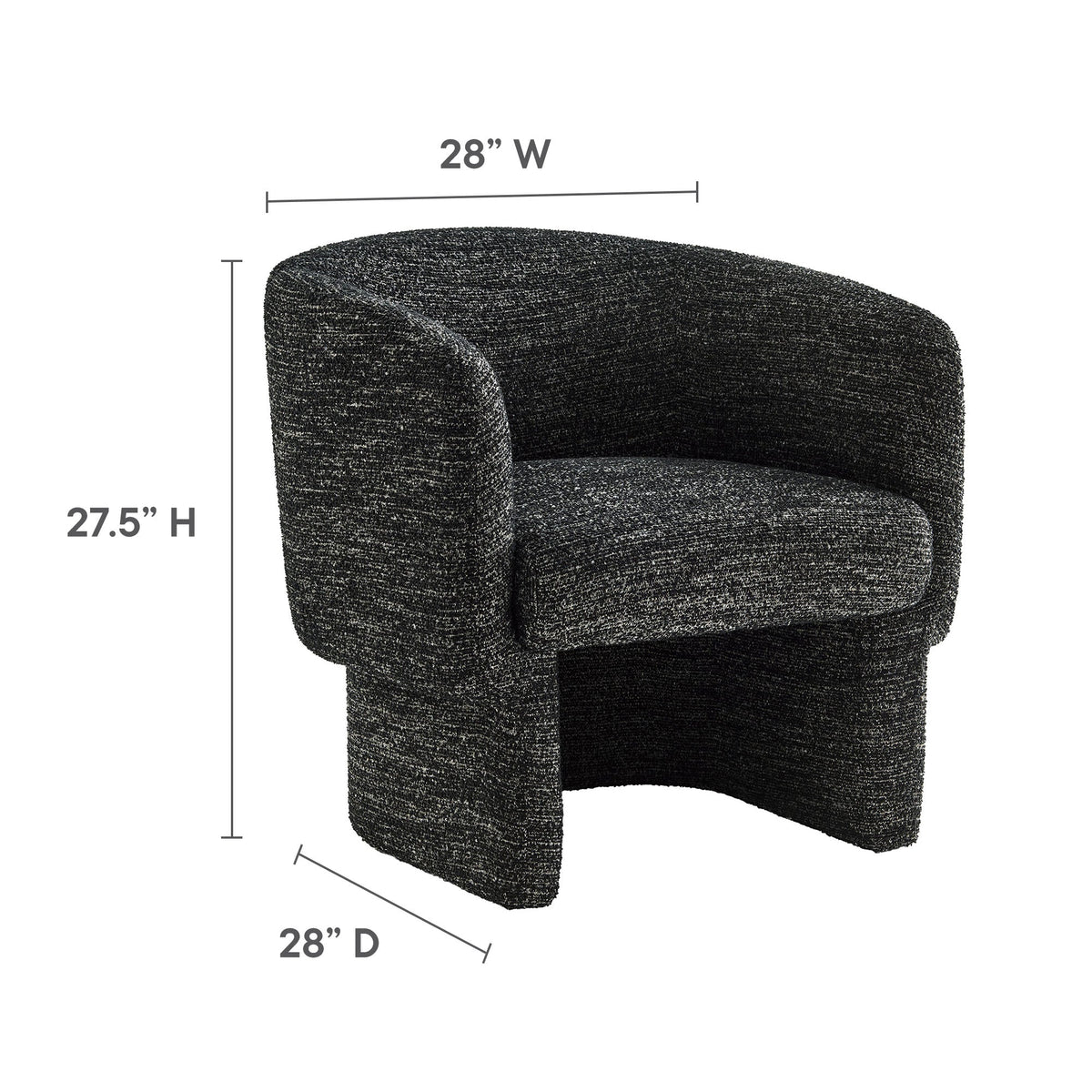 Muse Boucle Fabric Barrel Accent Chair by Modway, photo 11 of 36