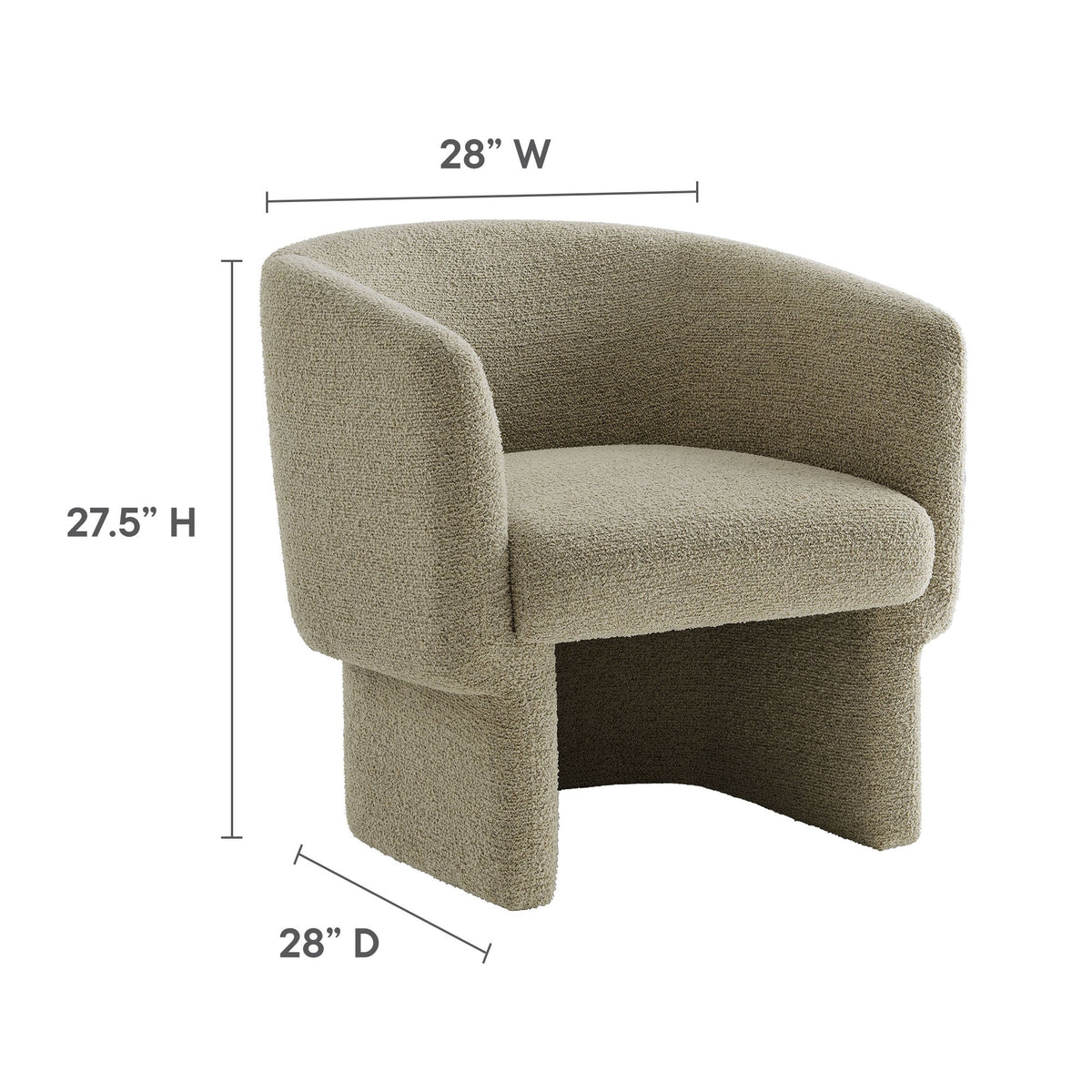 Muse Boucle Fabric Barrel Accent Chair by Modway, photo 20 of 36