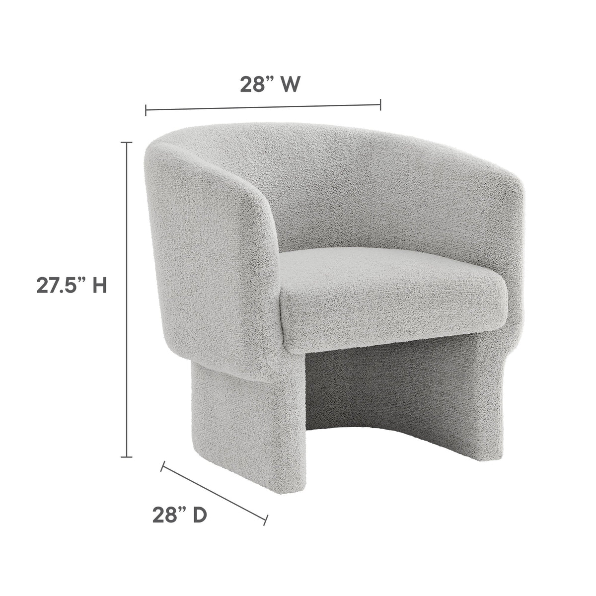 Muse Boucle Fabric Barrel Accent Chair by Modway, photo 29 of 36