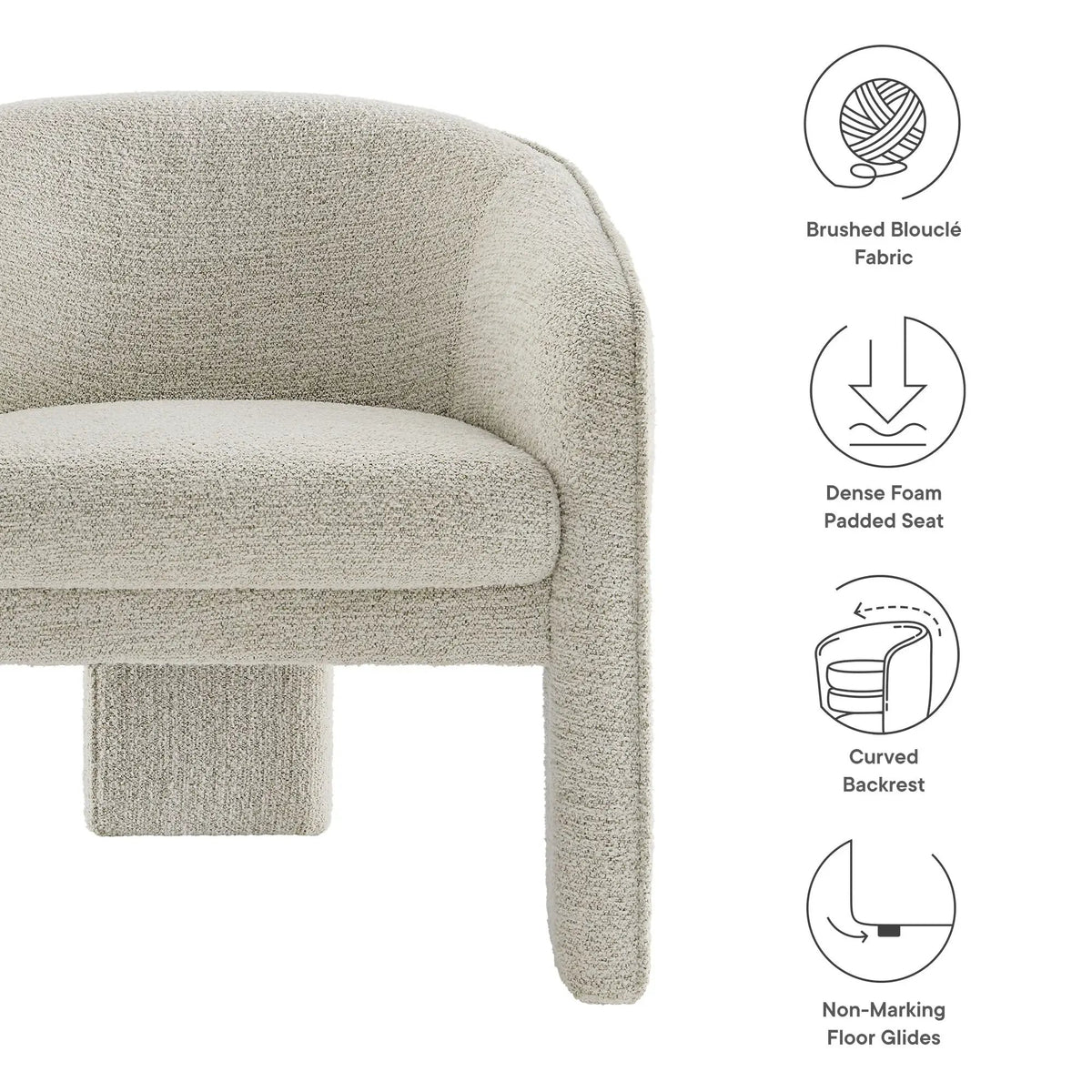 Greer Boucle Fabric Upholstered Accent Armchair by Modway by HouseOfZazla