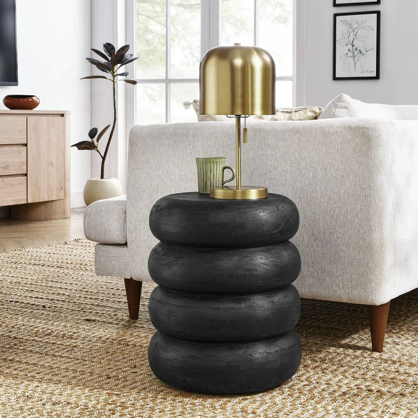 Ellery Round Stacked Wood Side Table by Modway by HouseOfZazla