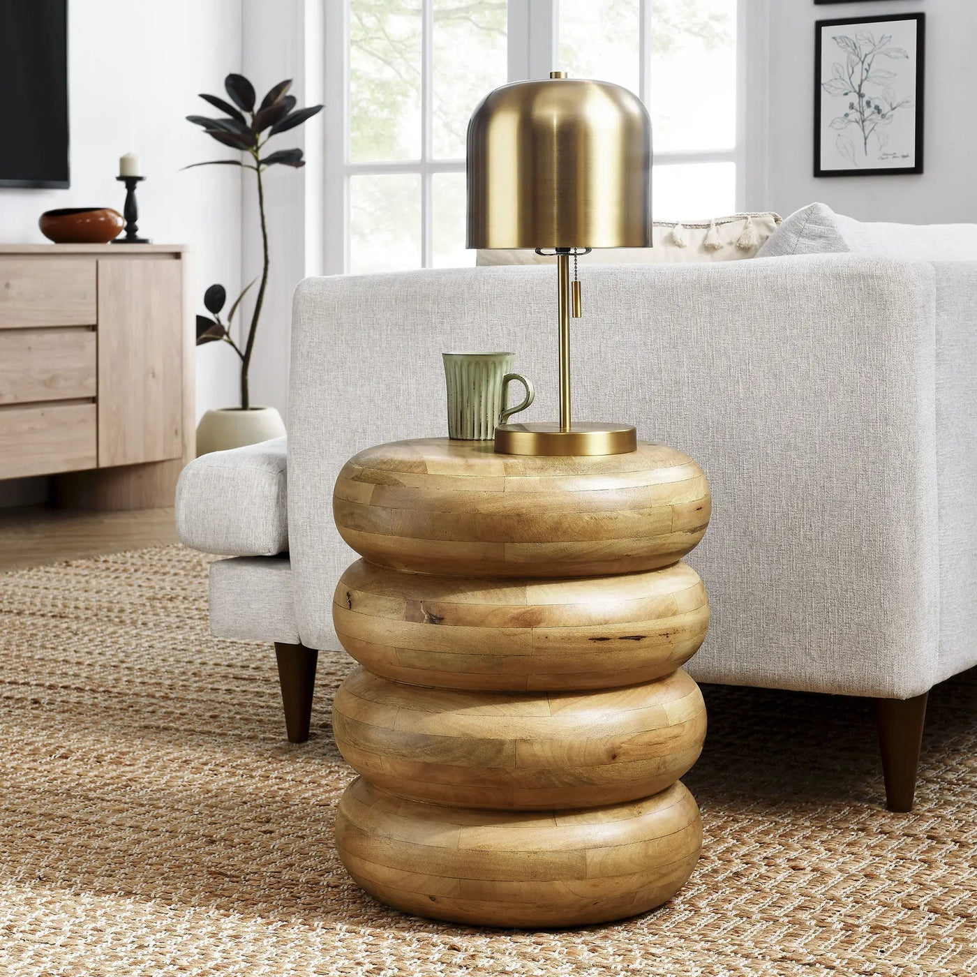 Ellery Round Stacked Wood Side Table by Modway by HouseOfZazla