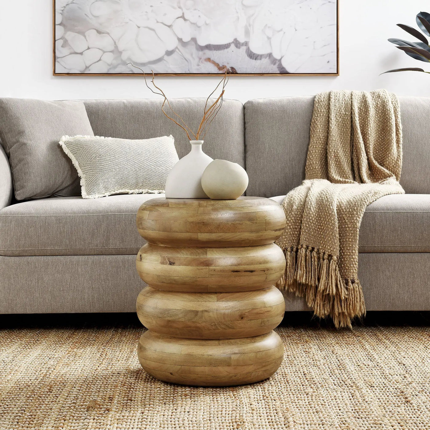 Ellery Round Stacked Wood Side Table by Modway by HouseOfZazla