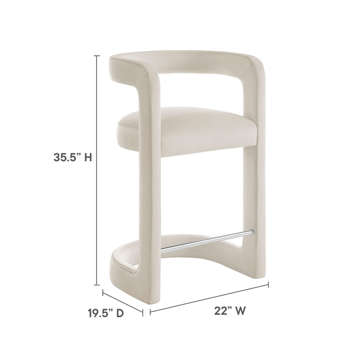 Winslow Performance Velvet Counter Stool by Modway, photo 2 of 41