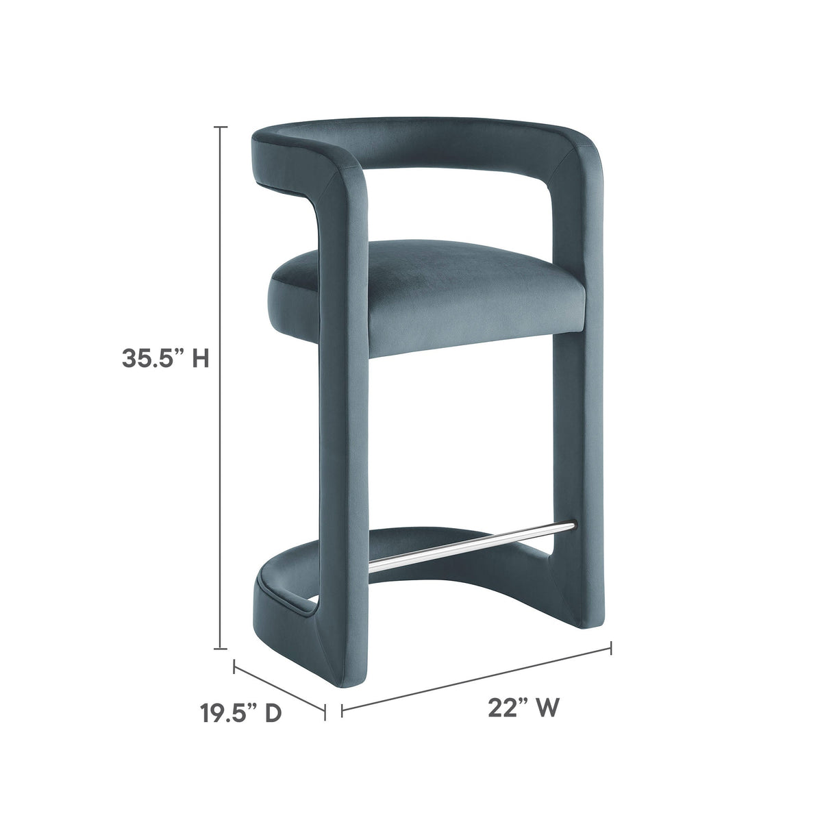 Winslow Performance Velvet Counter Stool by Modway, photo 11 of 41