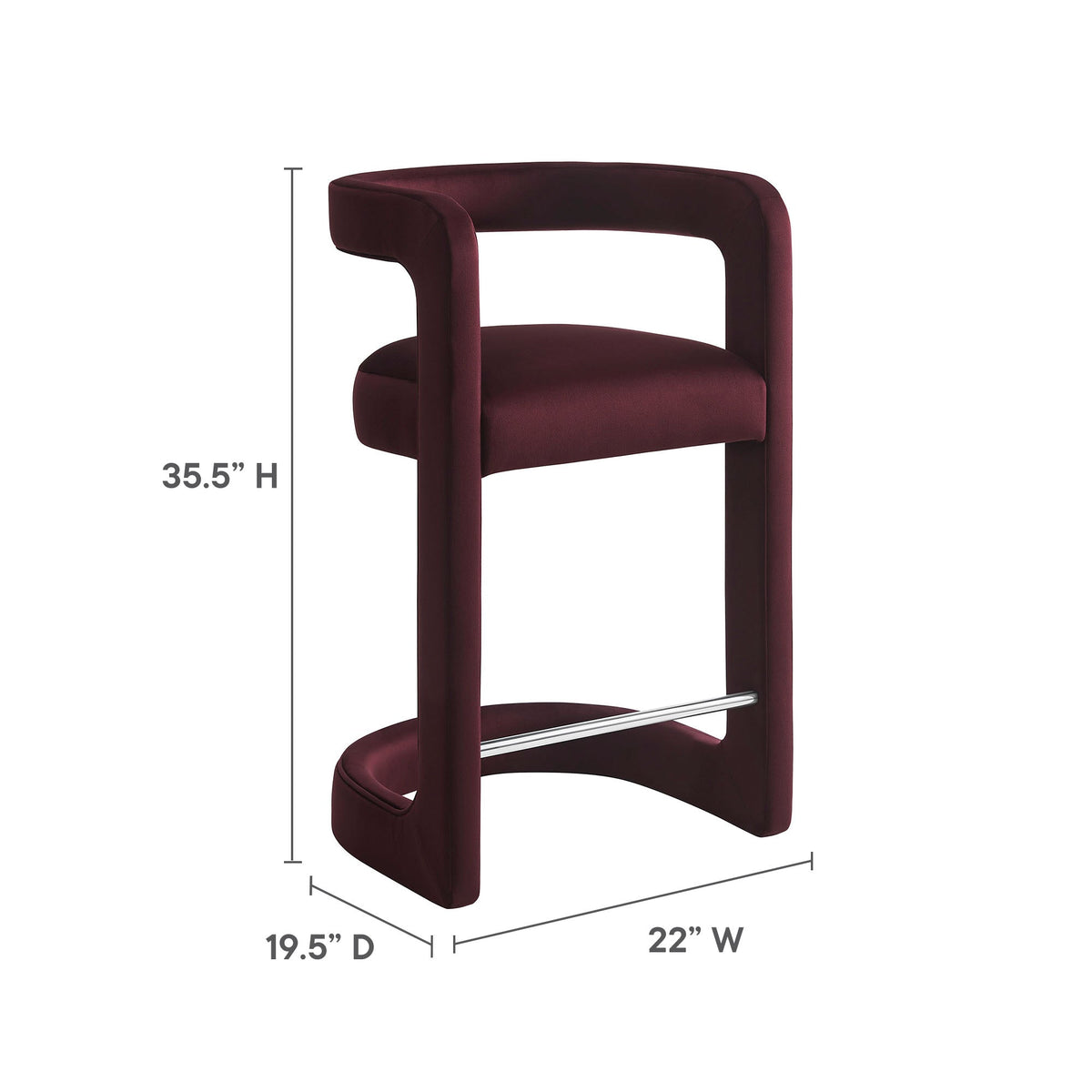 Winslow Performance Velvet Counter Stool by Modway, photo 20 of 41