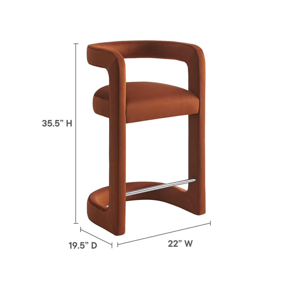 Winslow Performance Velvet Counter Stool by Modway, photo 29 of 41