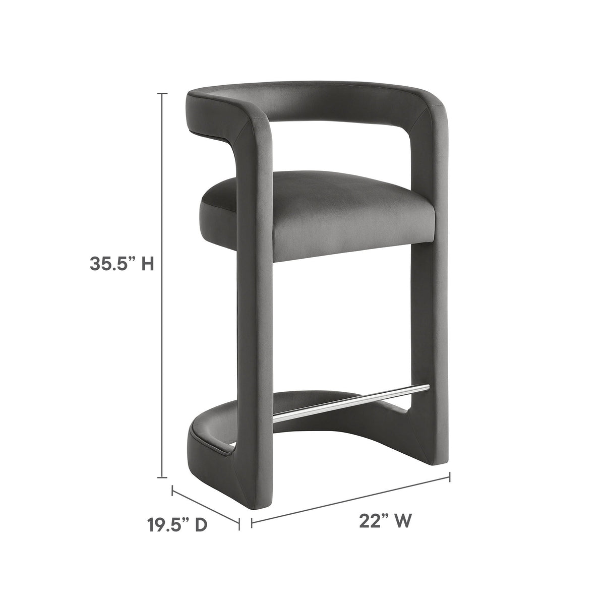 Winslow Performance Velvet Counter Stool by Modway, photo 38 of 41