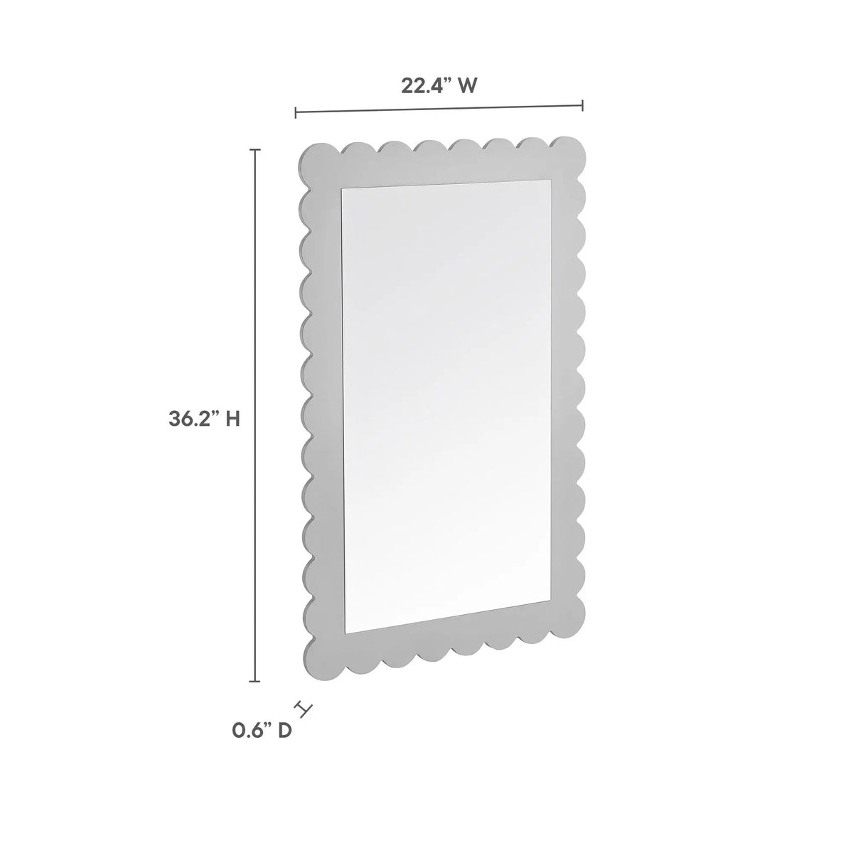 Emmeline Scalloped Rectangle Wall Mirror by Modway by HouseOfZazla