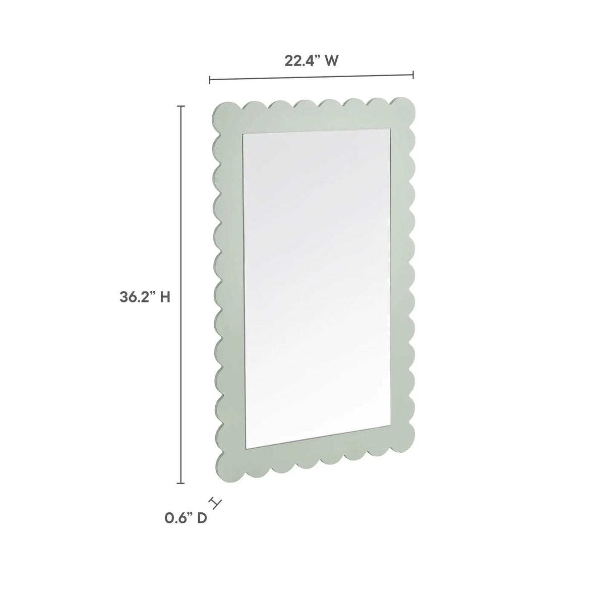 Emmeline Scalloped Rectangle Wall Mirror by Modway by HouseOfZazla