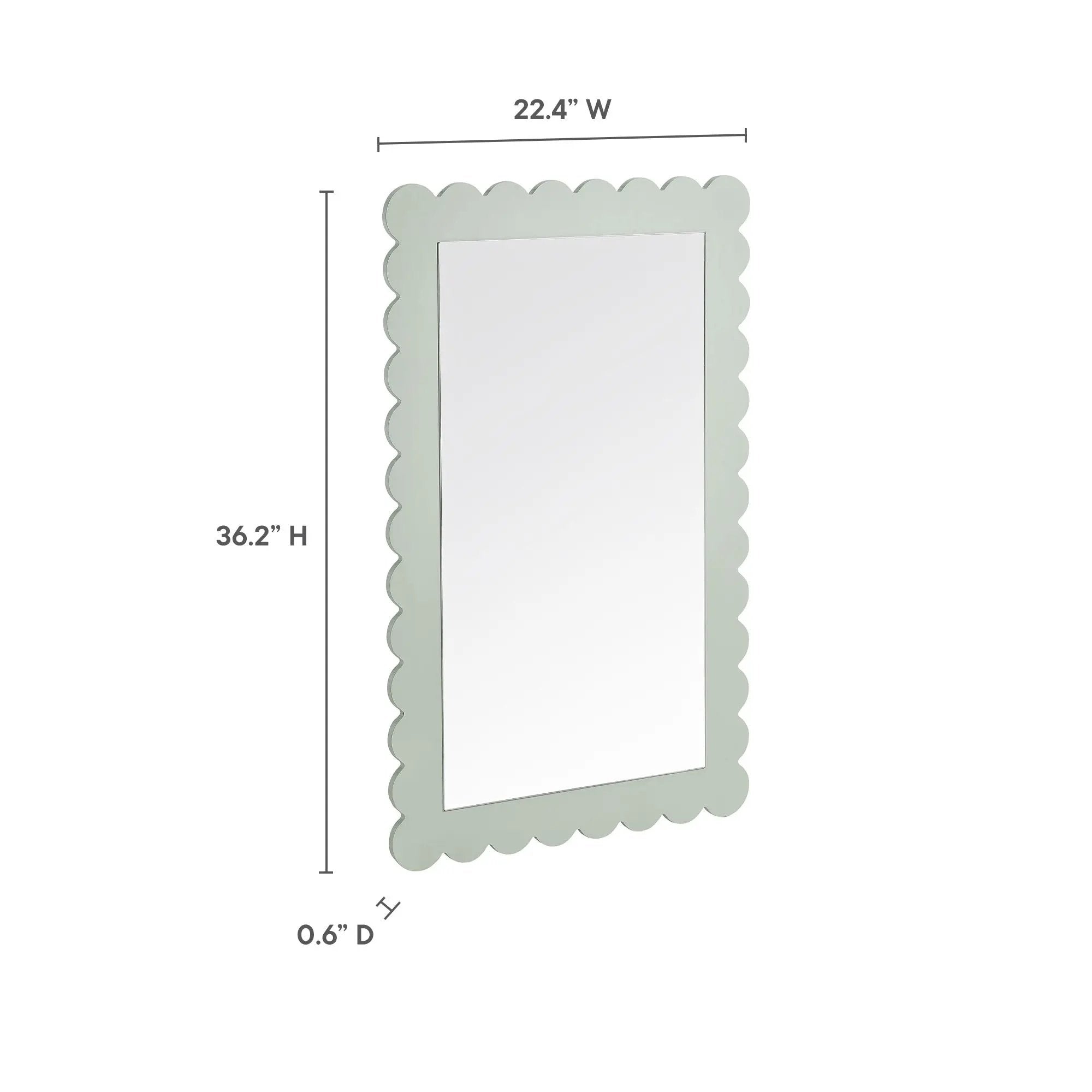 Emmeline Scalloped Rectangle Wall Mirror by Modway by HouseOfZazla