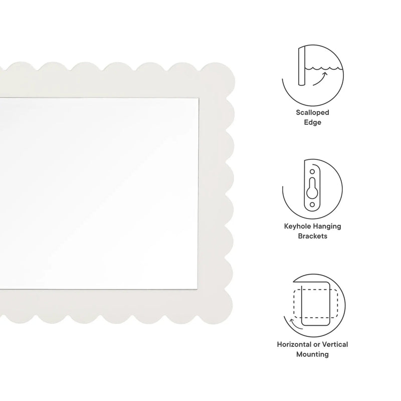 Emmeline Scalloped Rectangle Wall Mirror by Modway by HouseOfZazla