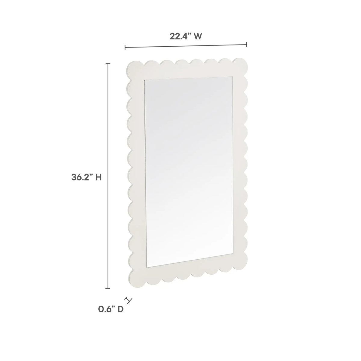 Emmeline Scalloped Rectangle Wall Mirror by Modway by HouseOfZazla