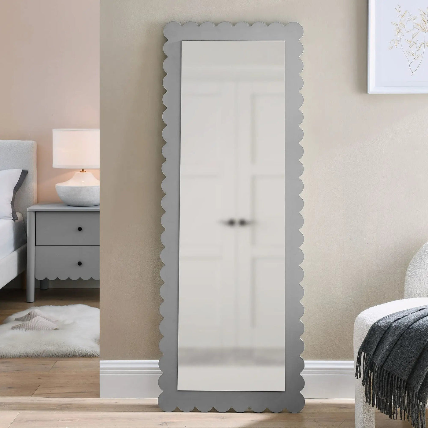 Emmeline Scalloped Rectangle Floor Mirror by Modway by HouseOfZazla