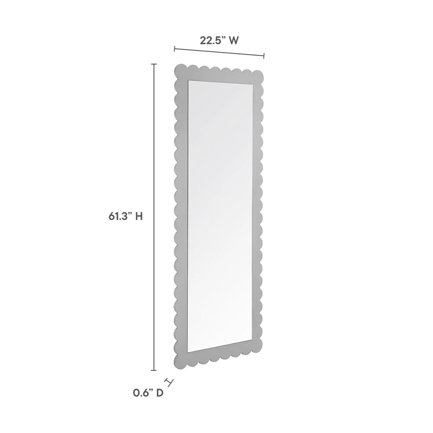 Emmeline Scalloped Rectangle Floor Mirror by Modway by HouseOfZazla