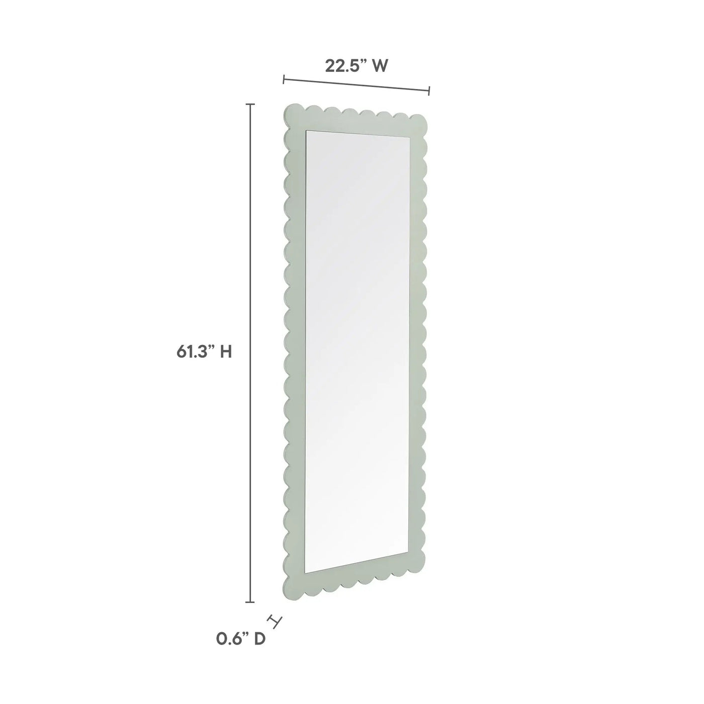 Emmeline Scalloped Rectangle Floor Mirror by Modway by HouseOfZazla
