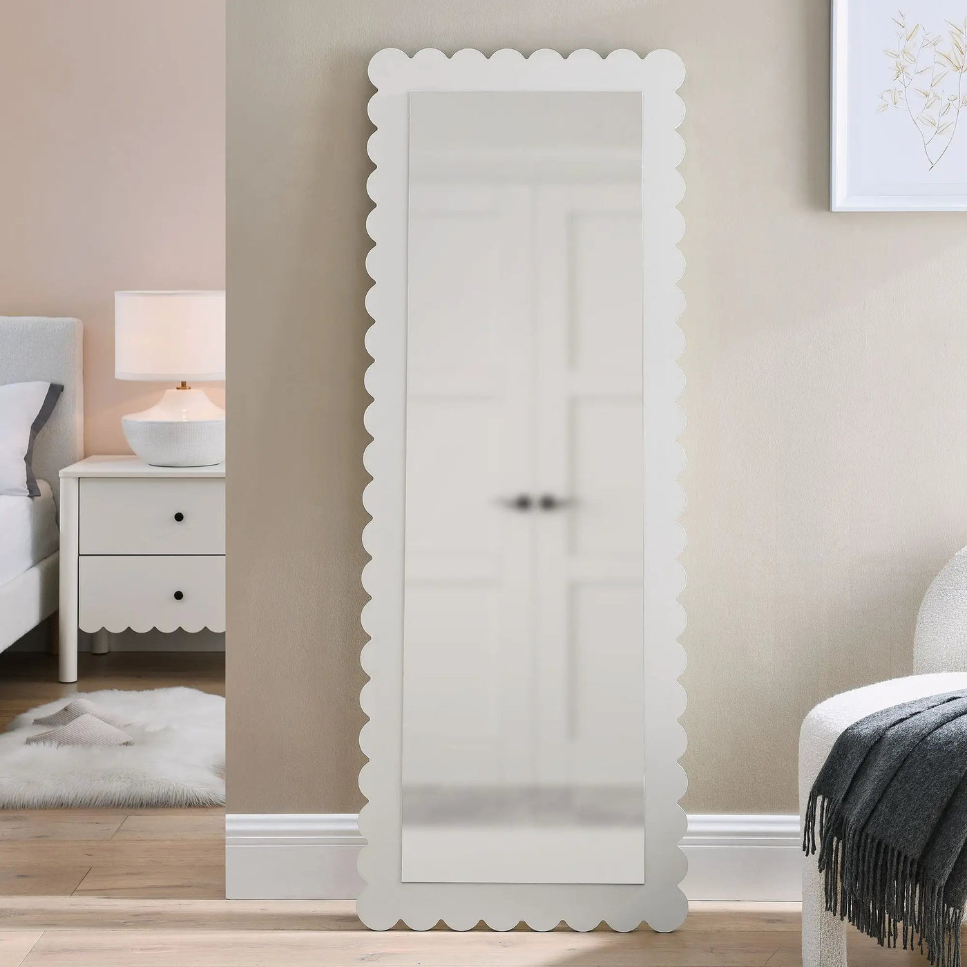 Emmeline Scalloped Rectangle Floor Mirror by Modway by HouseOfZazla