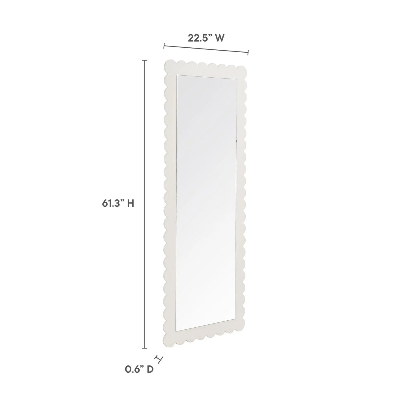 Emmeline Scalloped Rectangle Floor Mirror by Modway by HouseOfZazla