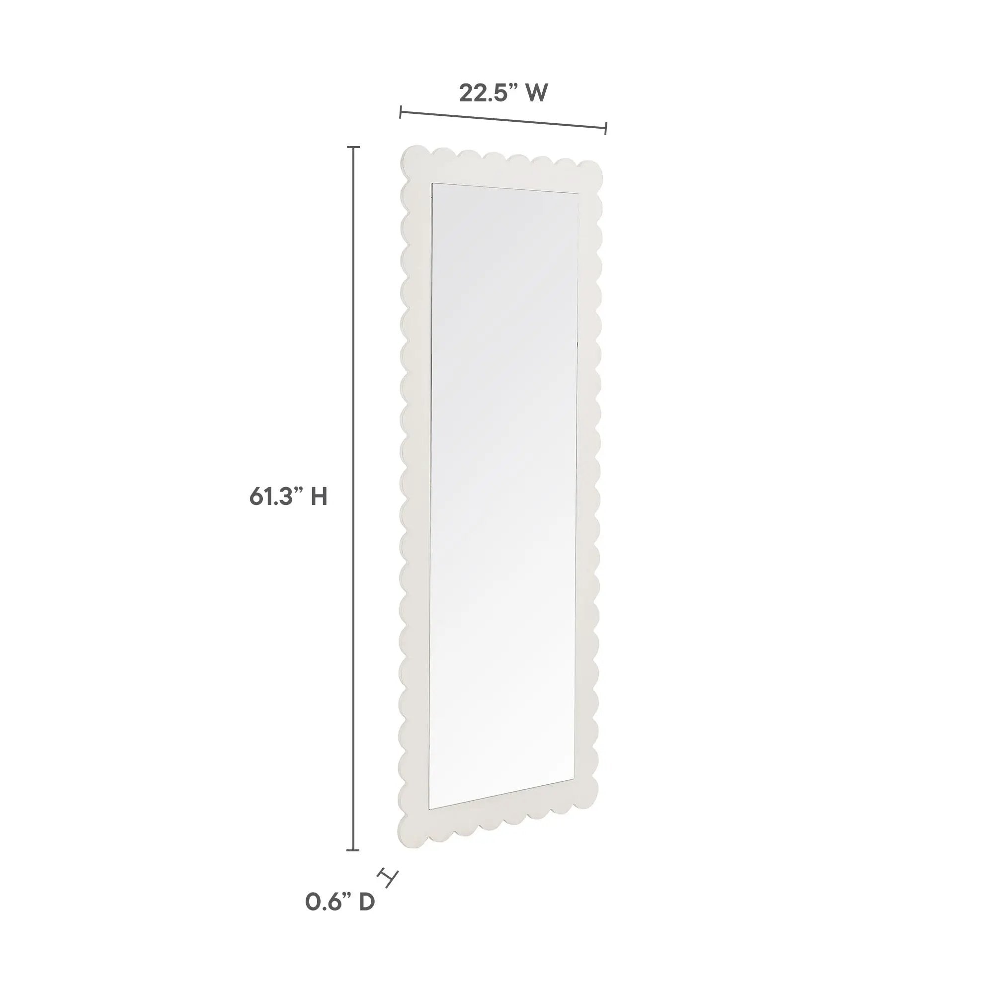 Emmeline Scalloped Rectangle Floor Mirror by Modway by HouseOfZazla
