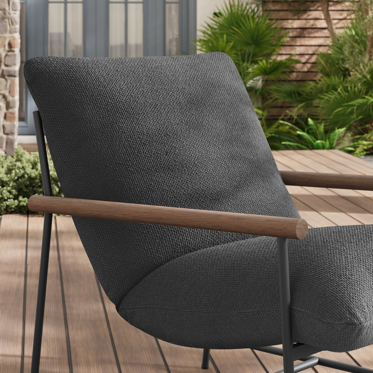 Raya Outdoor Patio Boucle Sling Lounge Chair by Modway, photo 9 of 18