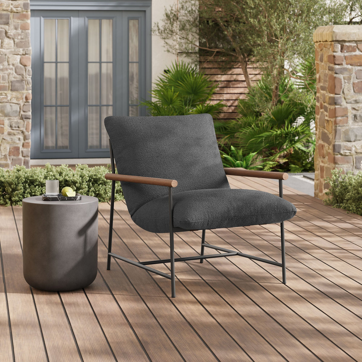 Raya Outdoor Patio Boucle Sling Lounge Chair by Modway, photo 8 of 18