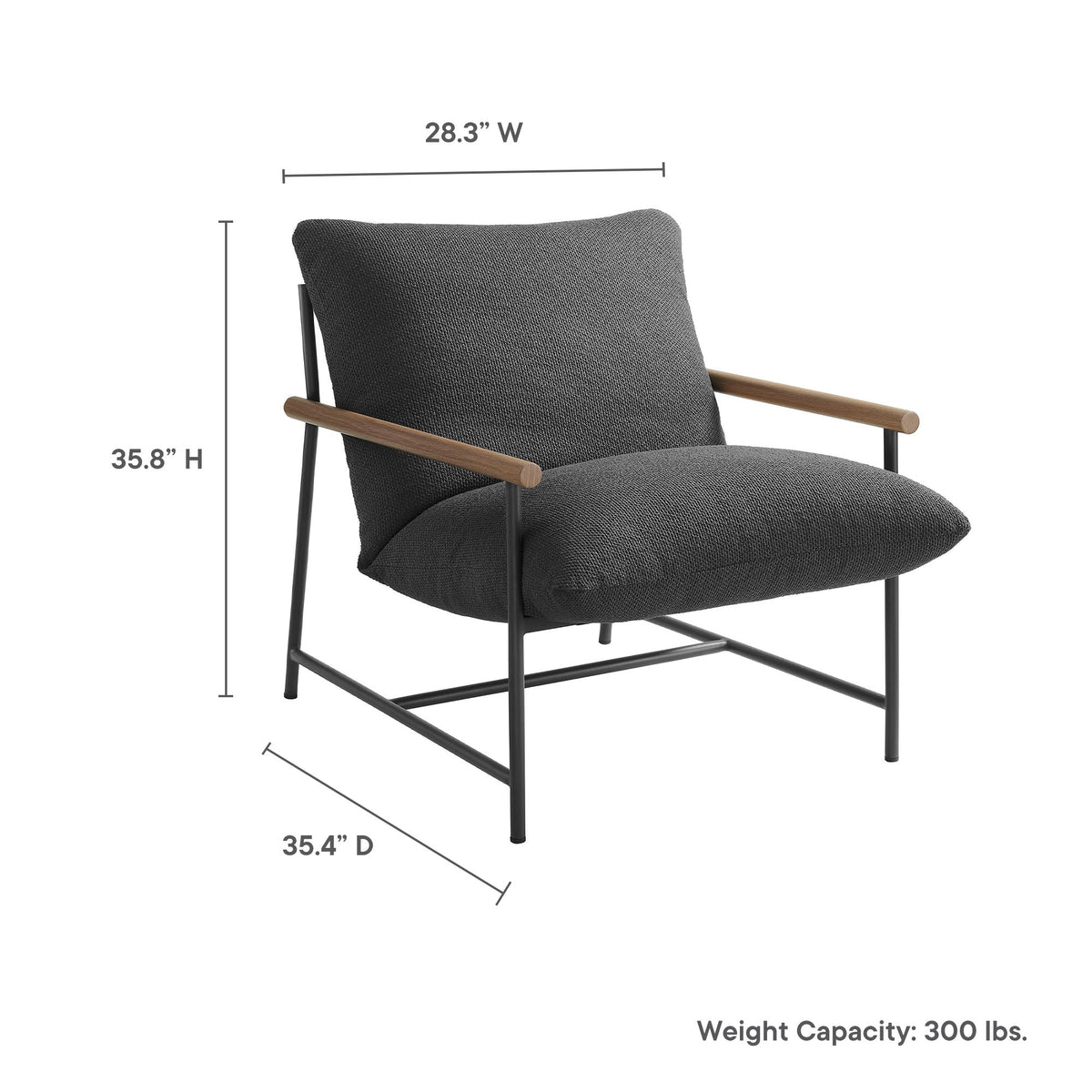 Raya Outdoor Patio Boucle Lounge Chair and Ottoman by Modway, photo 3 of 18