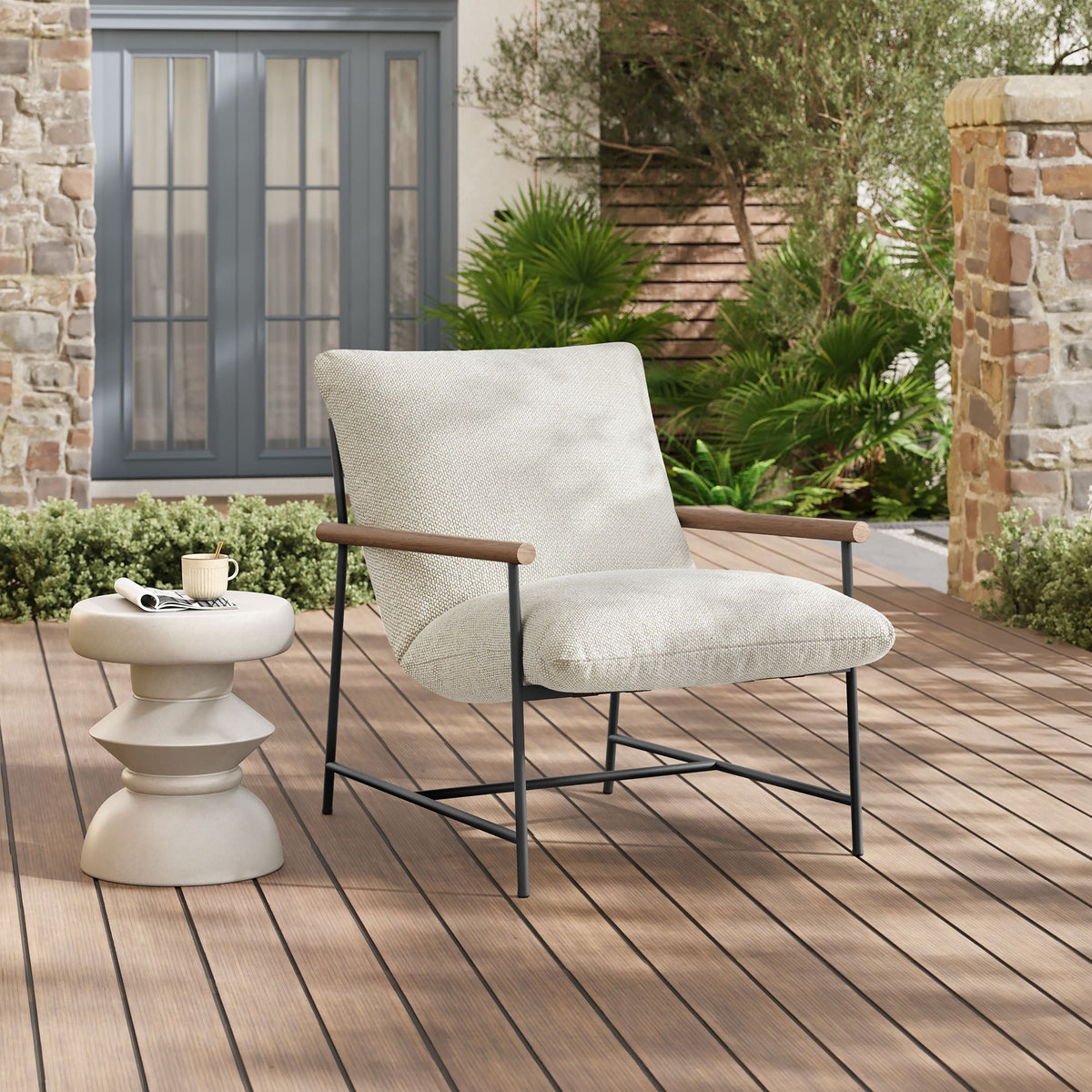 Raya Outdoor Patio Boucle Sling Lounge Chair by Modway, photo 17 of 18