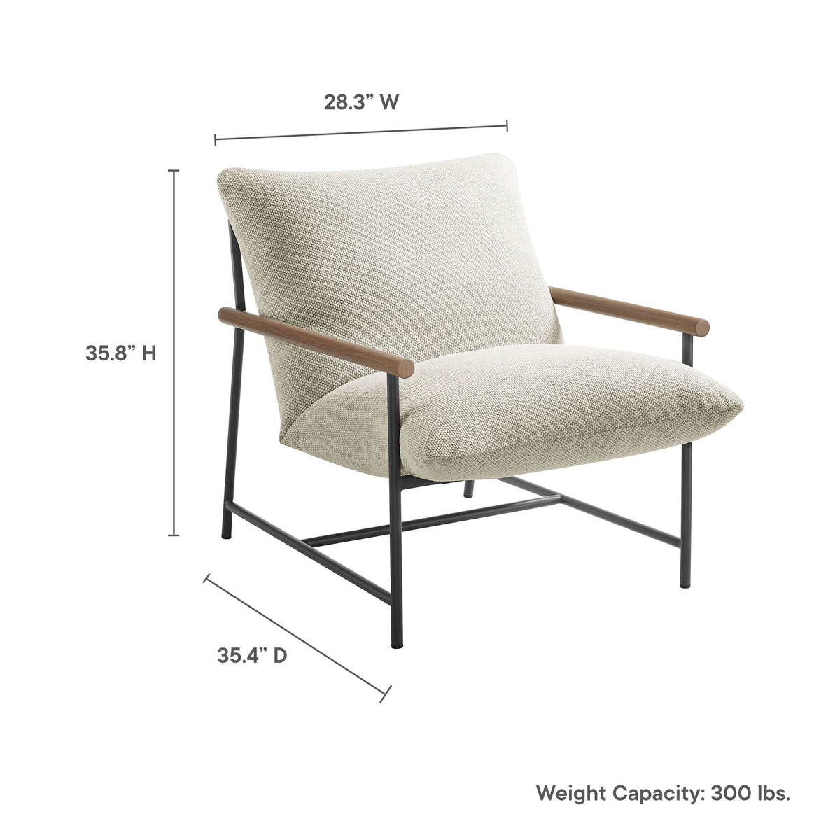 Raya Outdoor Patio Boucle Sling Lounge Chair by Modway, photo 12 of 18
