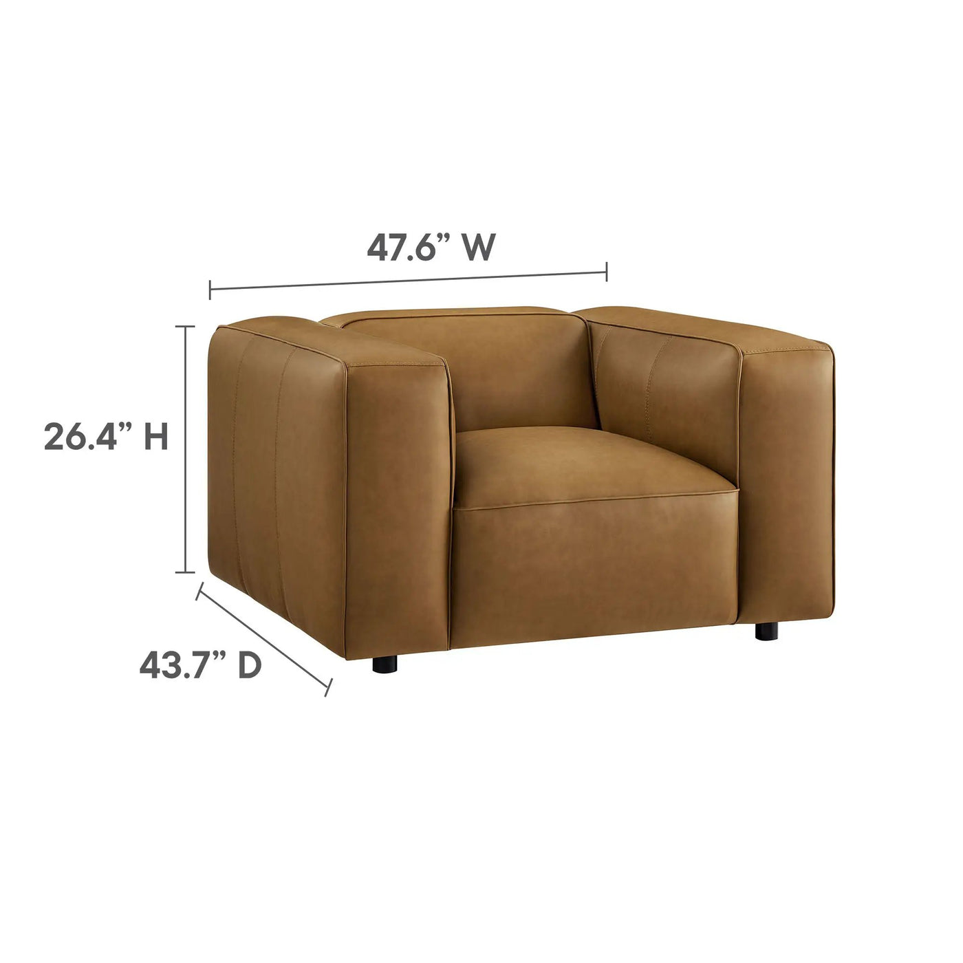 Auren Upholstered Vegan Leather Modular Armchair by Modway by HouseOfZazla