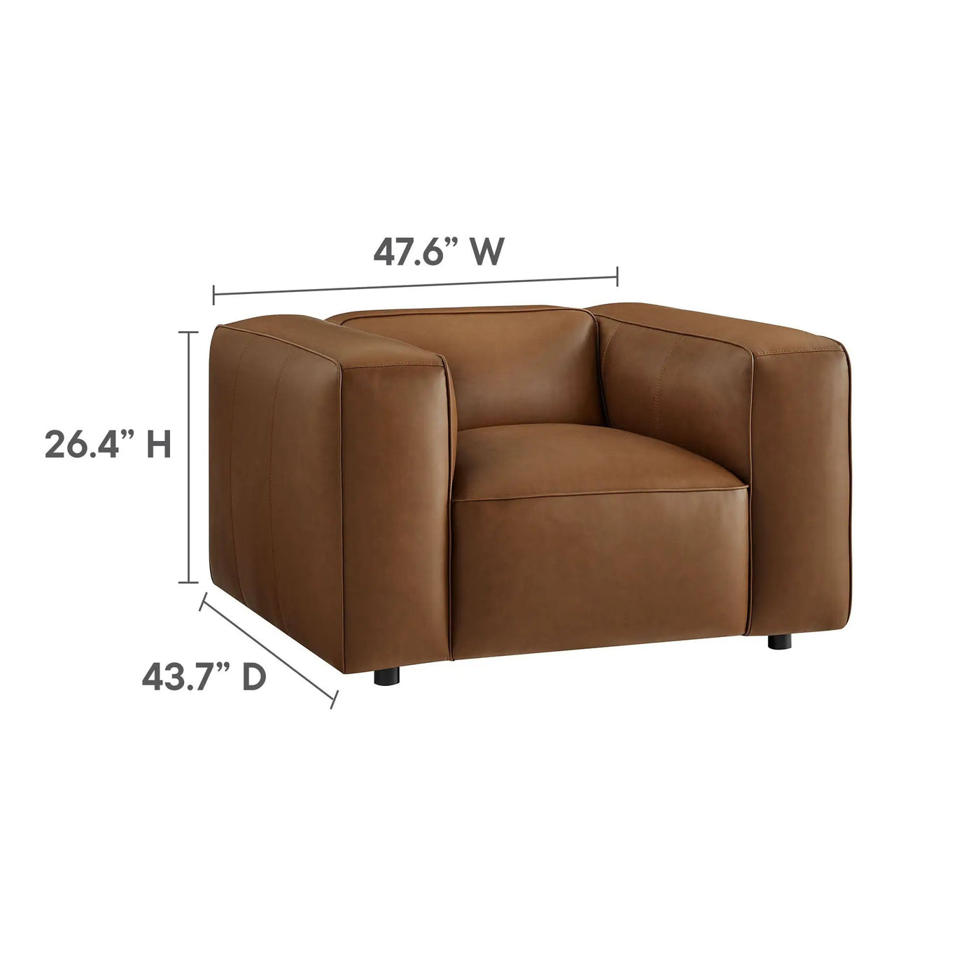 Auren Upholstered Vegan Leather Modular Armchair by Modway by HouseOfZazla
