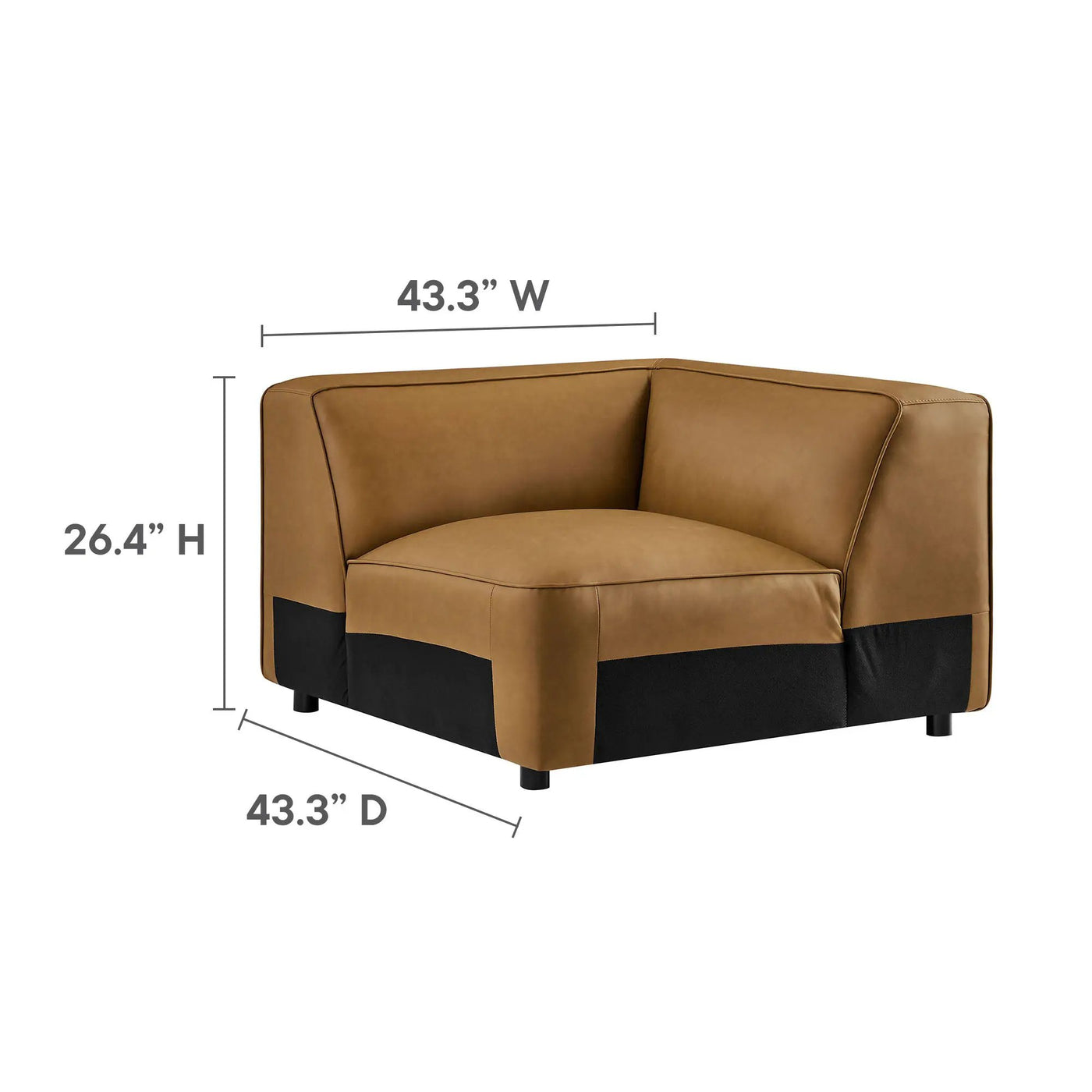 Auren Upholstered Vegan Leather Modular Corner Chair by Modway by HouseOfZazla