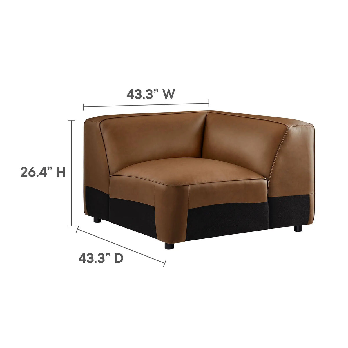 Auren Upholstered Vegan Leather Modular Corner Chair by Modway by HouseOfZazla