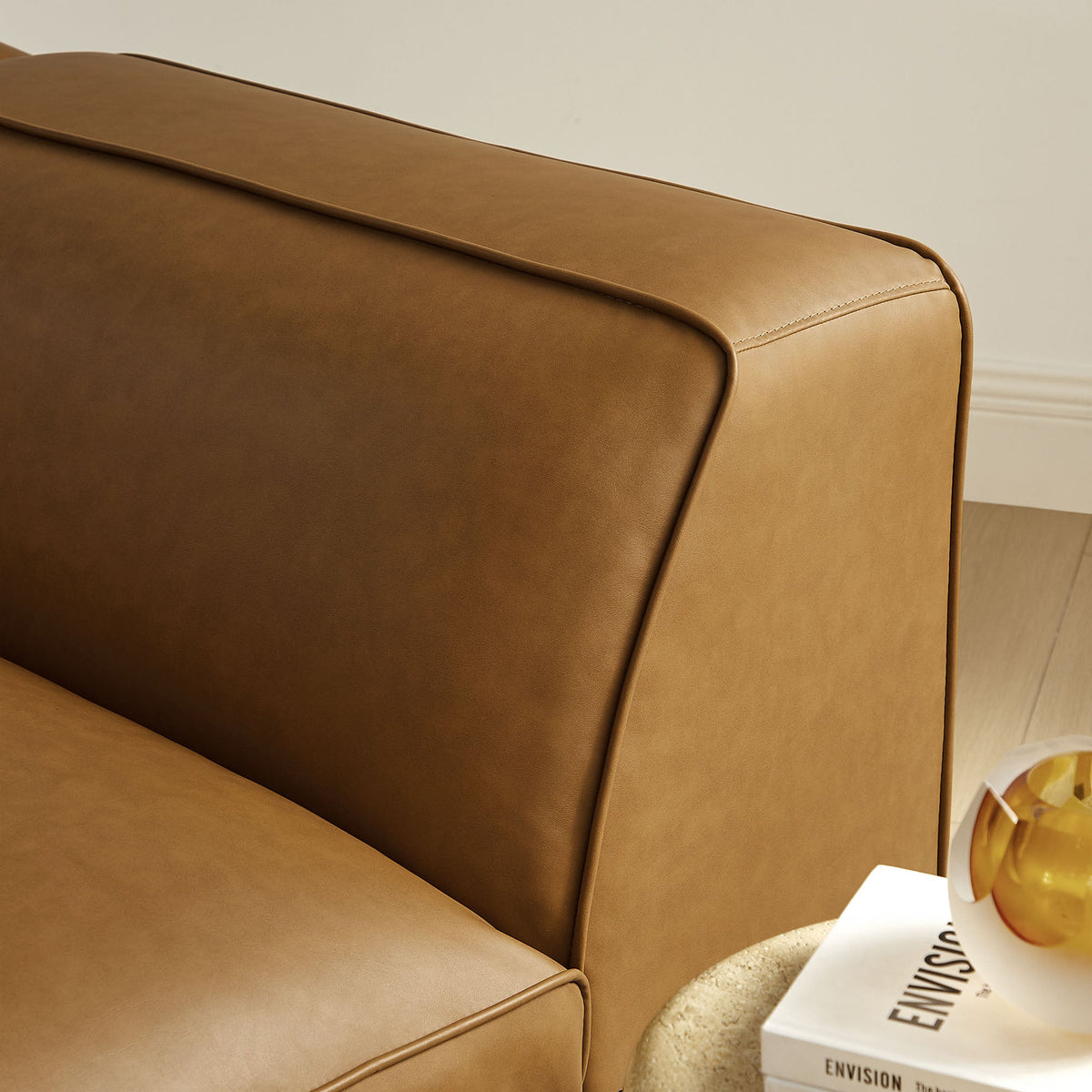 Auren Upholstered Vegan Leather Modular Left Armchair by Modway, photo 10 of 20