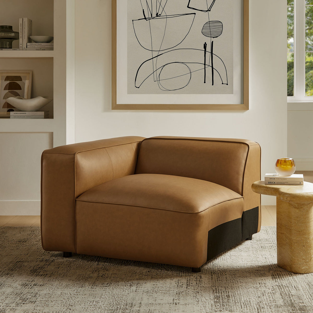 Auren Upholstered Vegan Leather Modular Left Armchair by Modway, photo 9 of 20