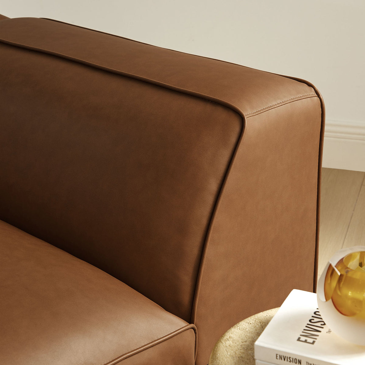Auren Upholstered Vegan Leather Modular Left Armchair by Modway, photo 20 of 20