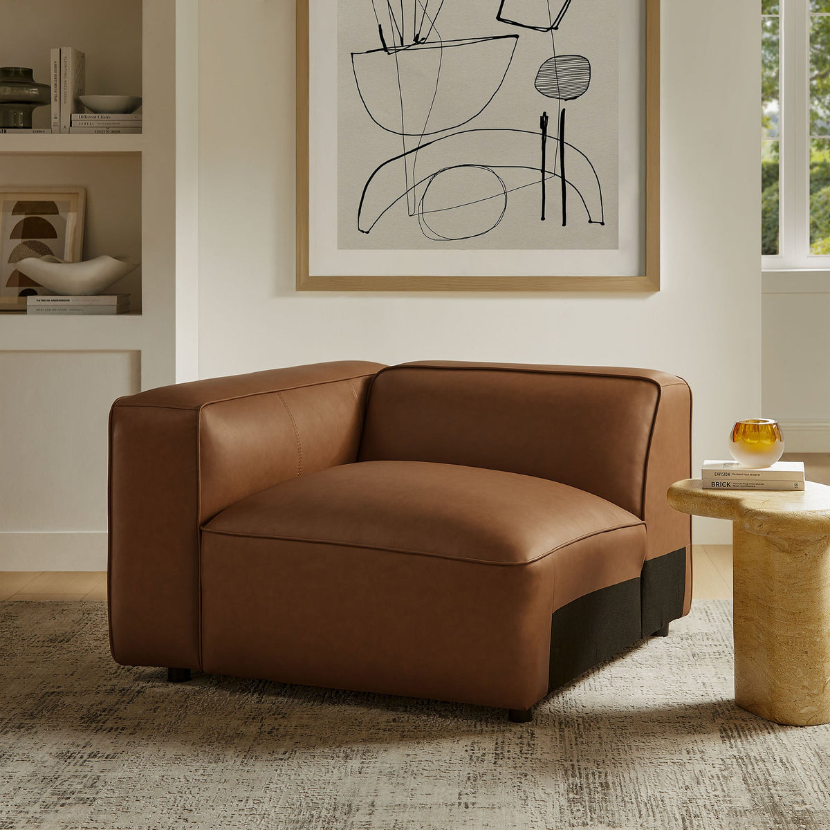 Auren Upholstered Vegan Leather Modular Left Armchair by Modway, photo 19 of 20