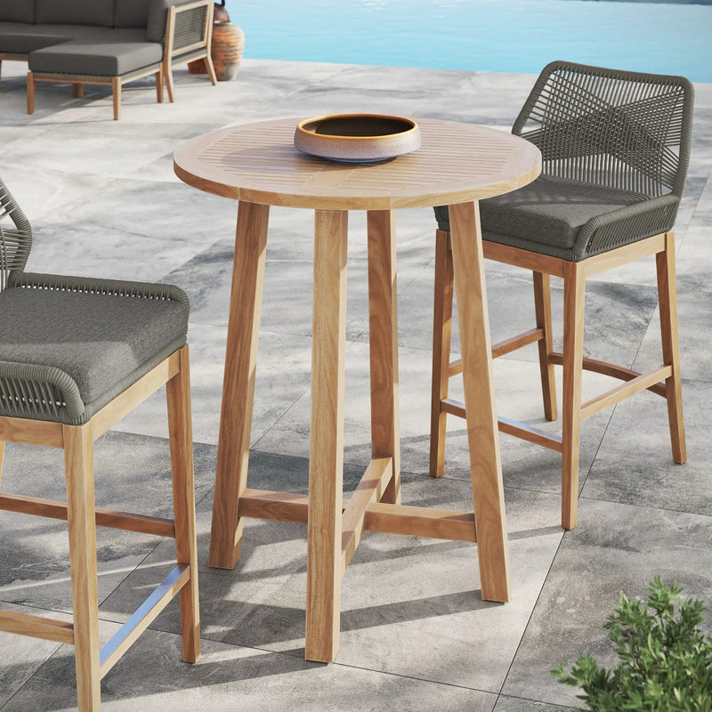 Wellspring 36" Outdoor Patio Teak Wood Bar Table by Modway by HouseOfZazla