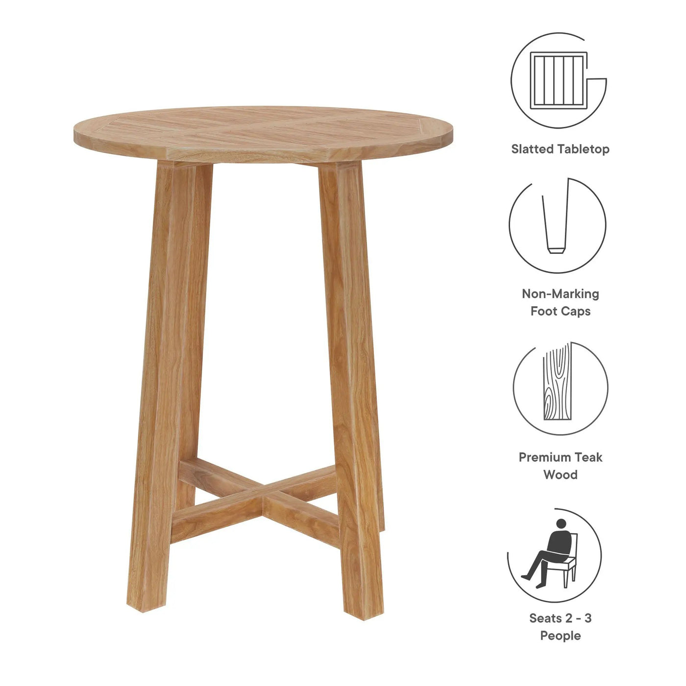 Wellspring 3-Piece Outdoor Patio Teak Wood Bar Set by Modway by HouseOfZazla