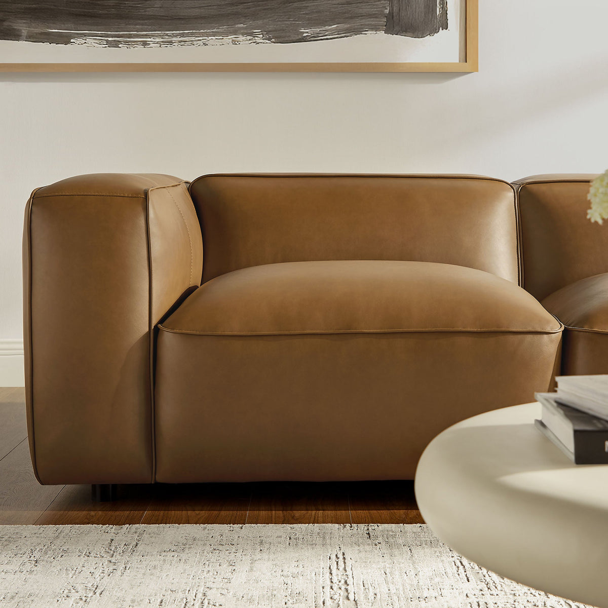 Auren 5-Piece Upholstered Vegan Leather Modular L-Shaped Sofa by Modway, photo 9 of 18